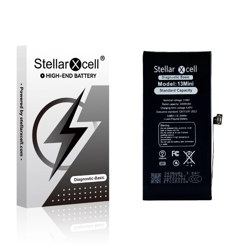 Akumuliatorius StellarXcell Diagnostic Apple iPhone 13 mini 2410mAh (Standart Capacity + HQ Copy BMS) Default Title