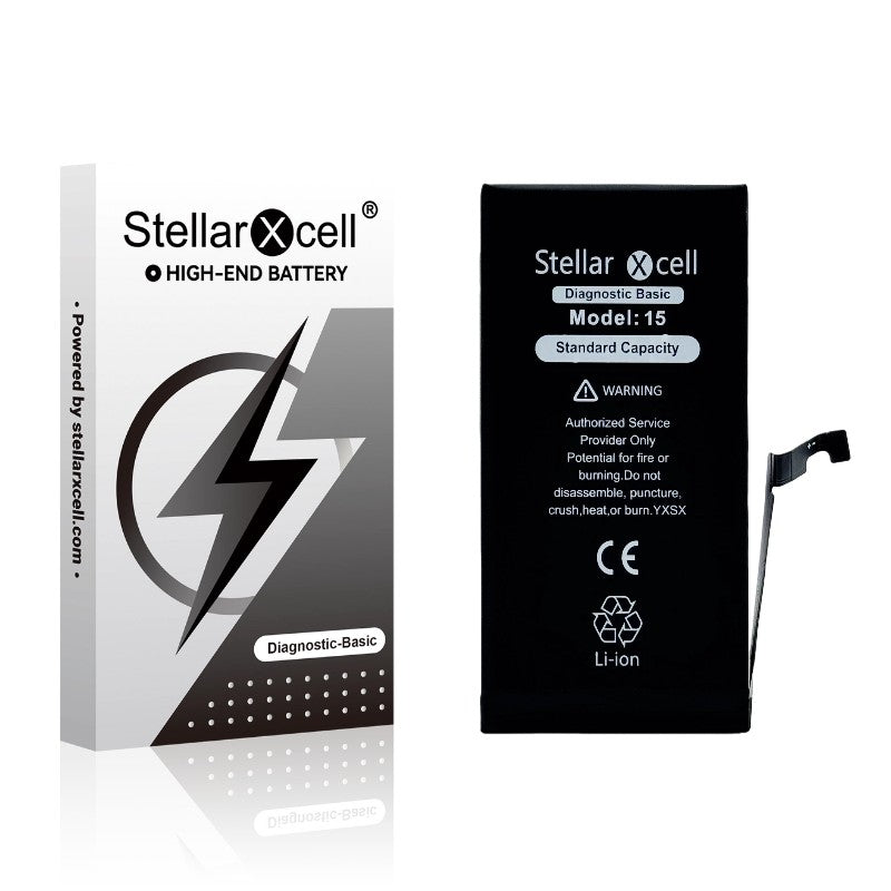 Akumuliatorius StellarXcell Diagnostic Apple iPhone 15 3349mAh (Standart Capacity + HQ Copy BMS) Default Title