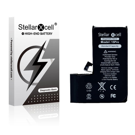 Akumuliatorius StellarXcell Diagnostic Apple iPhone 15 Pro 3274mAh (Standart Capacity + HQ Copy BMS) Default Title