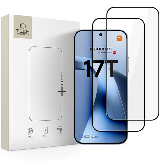 LCD apsauginis stikliukas Tech-Protect Glass Fit+ 2-Pack Xiaomi 17T juodas Default Title