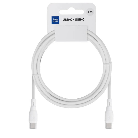 USB kabelis Blue Star PJ73-13-3 USB-C to USB-C 60W 1.0m baltas Default Title