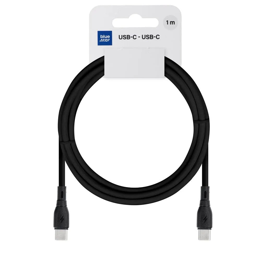USB kabelis Blue Star PJ73-13-3 USB-C to USB-C 60W 1.0m juodas Default Title