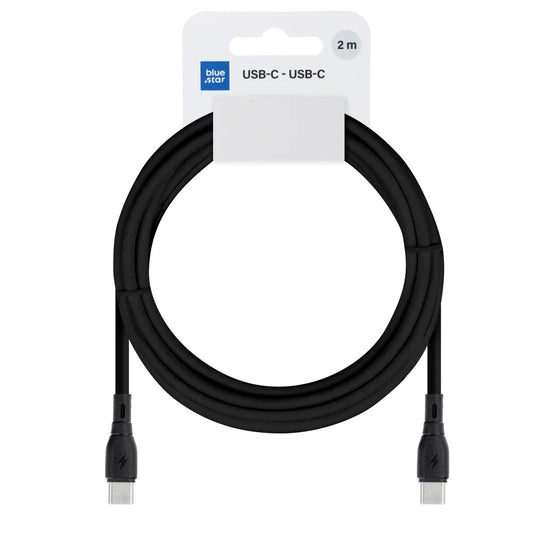 USB kabelis Blue Star PJ73-14-3 USB-C to USB-C 60W 2.0m juodas Default Title