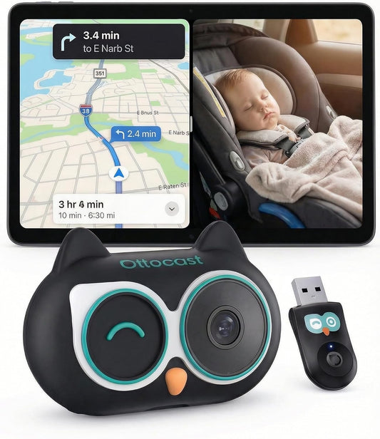 Belaidis CarPlay adapteris su mobilios auklės funkcija Ottocast Cabin Care juodas CA520-T Default Title