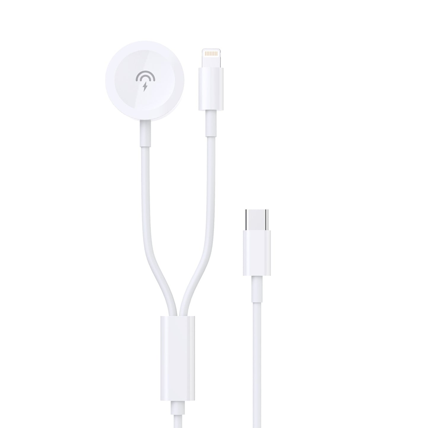 USB kabelis Dudao A12MAX-2in1 USB-C to iWatch/Lightning 20W 1.2m baltas