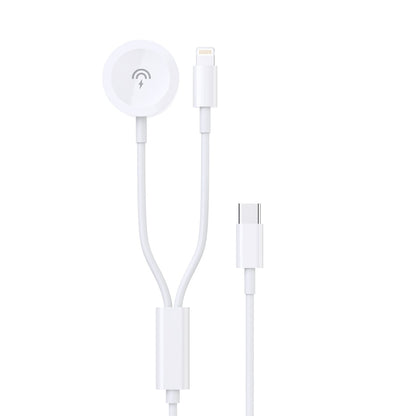 USB kabelis Dudao A12MAX-2in1 USB-C to iWatch/Lightning 20W 1.2m baltas