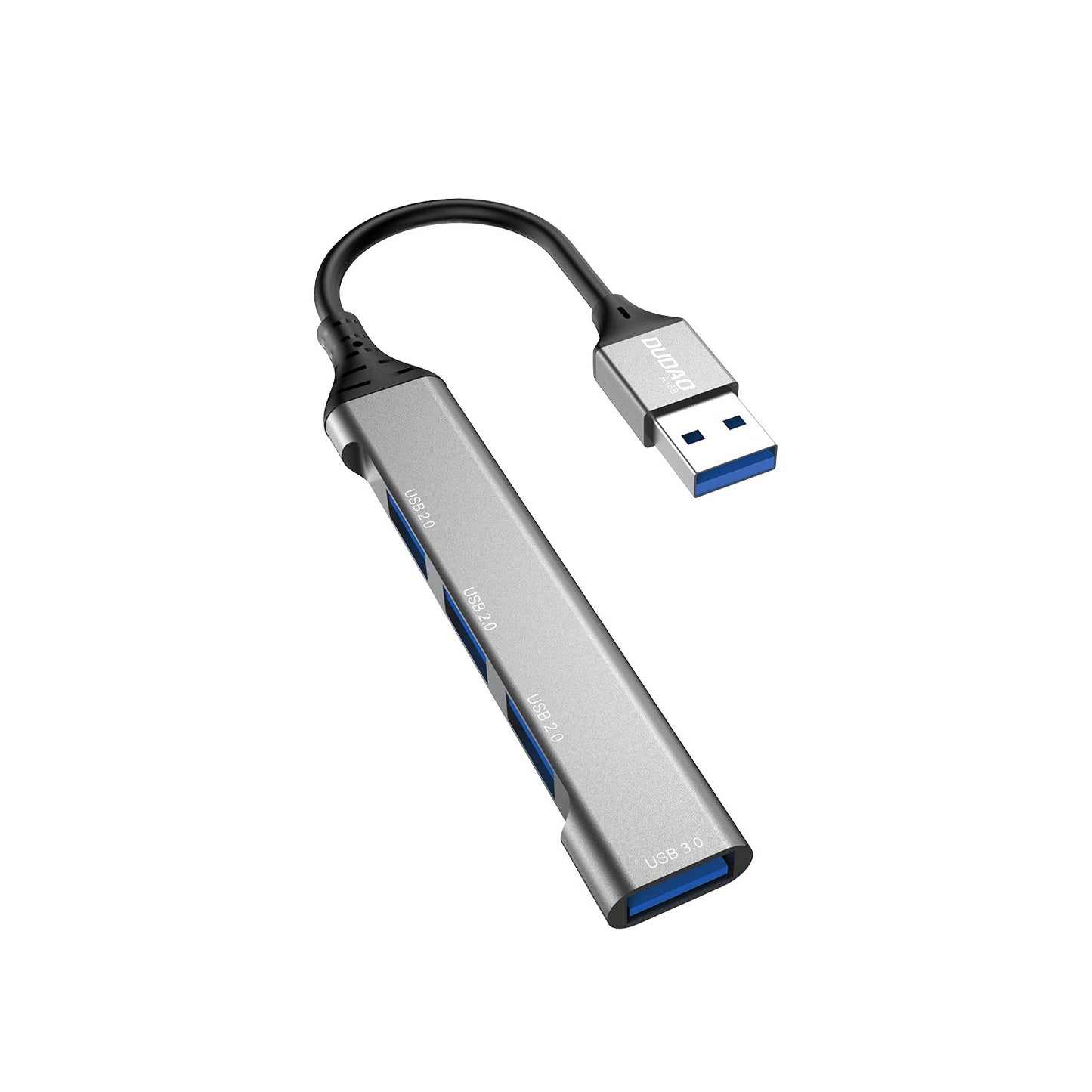USB šakotuvas Dudao A16B 4-in-1 adapter USB-A to 4xUSB3.0 pilkas