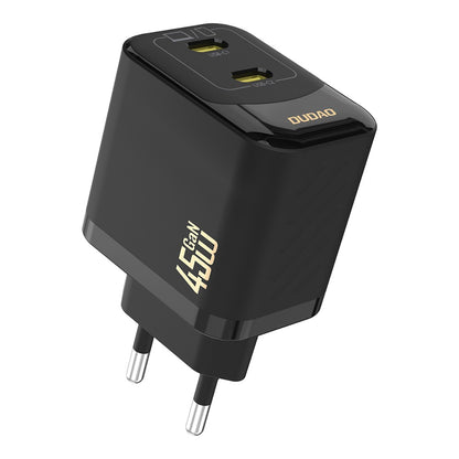 Įkroviklis Dudao A28P GaN 45W 2xUSB-C juodas