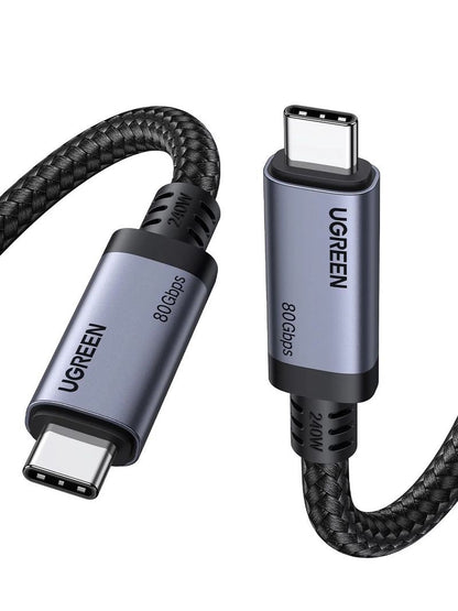 USB kabelis Ugreen L706 USB-C USB4 240W 80Gbit/s 16K@60Hz Thunderbolt 4 1.0m juodas (65383)