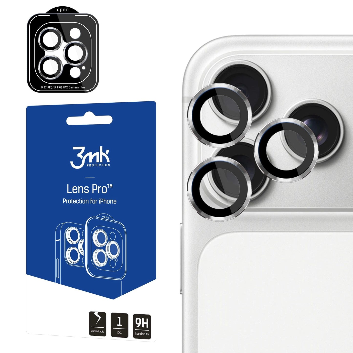 Apsauginis stikliukas kamerai 3mk Lens Pro Apple iPhone 18 Pro/18 Pro Max sidabrinis