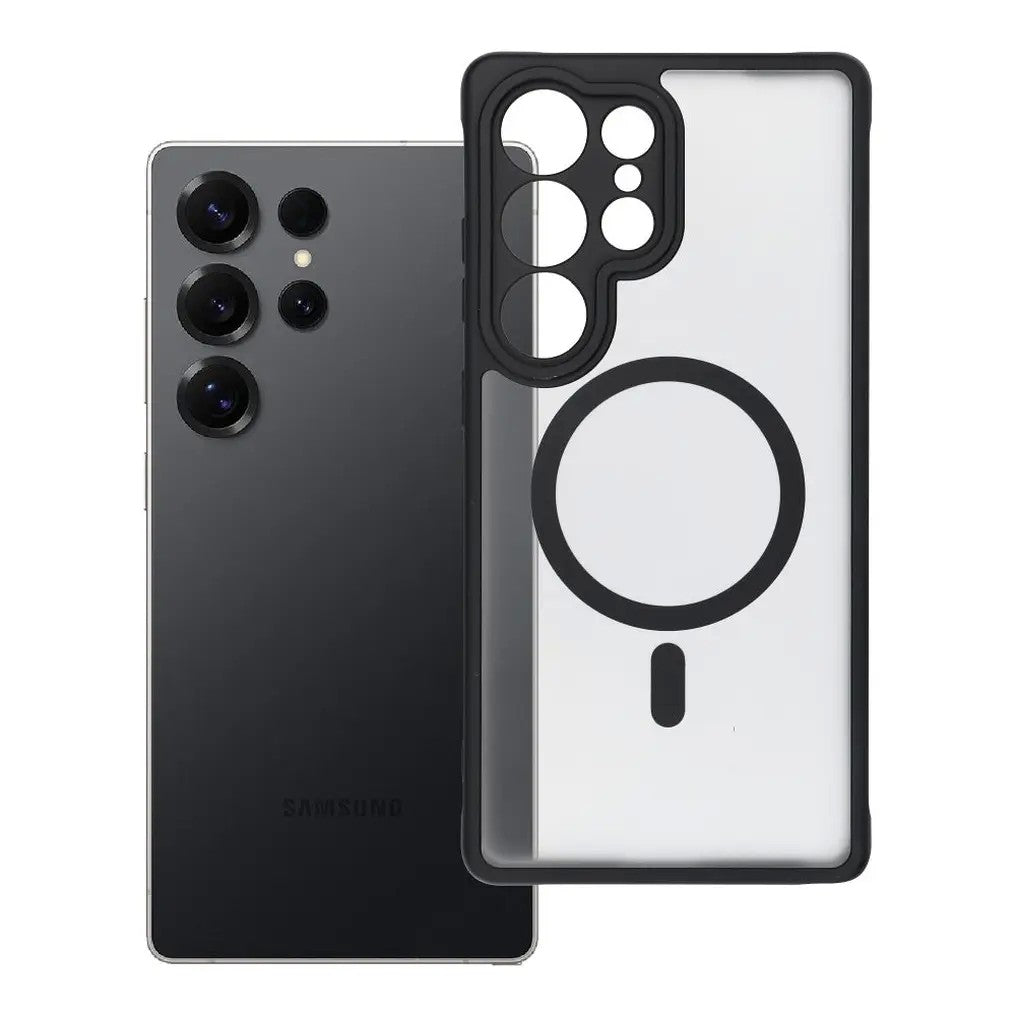 Dėklas Matte MagSafe Samsung S938 S25 Ultra juodas