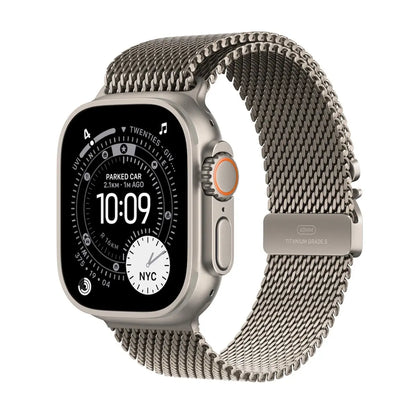 Apple Watch Ultra 3 GPS + Cellular 49mm Milanese Loop Large (Pažeista pakuotė) Natural Titanium Case with Natural Titanium Milanese Loop