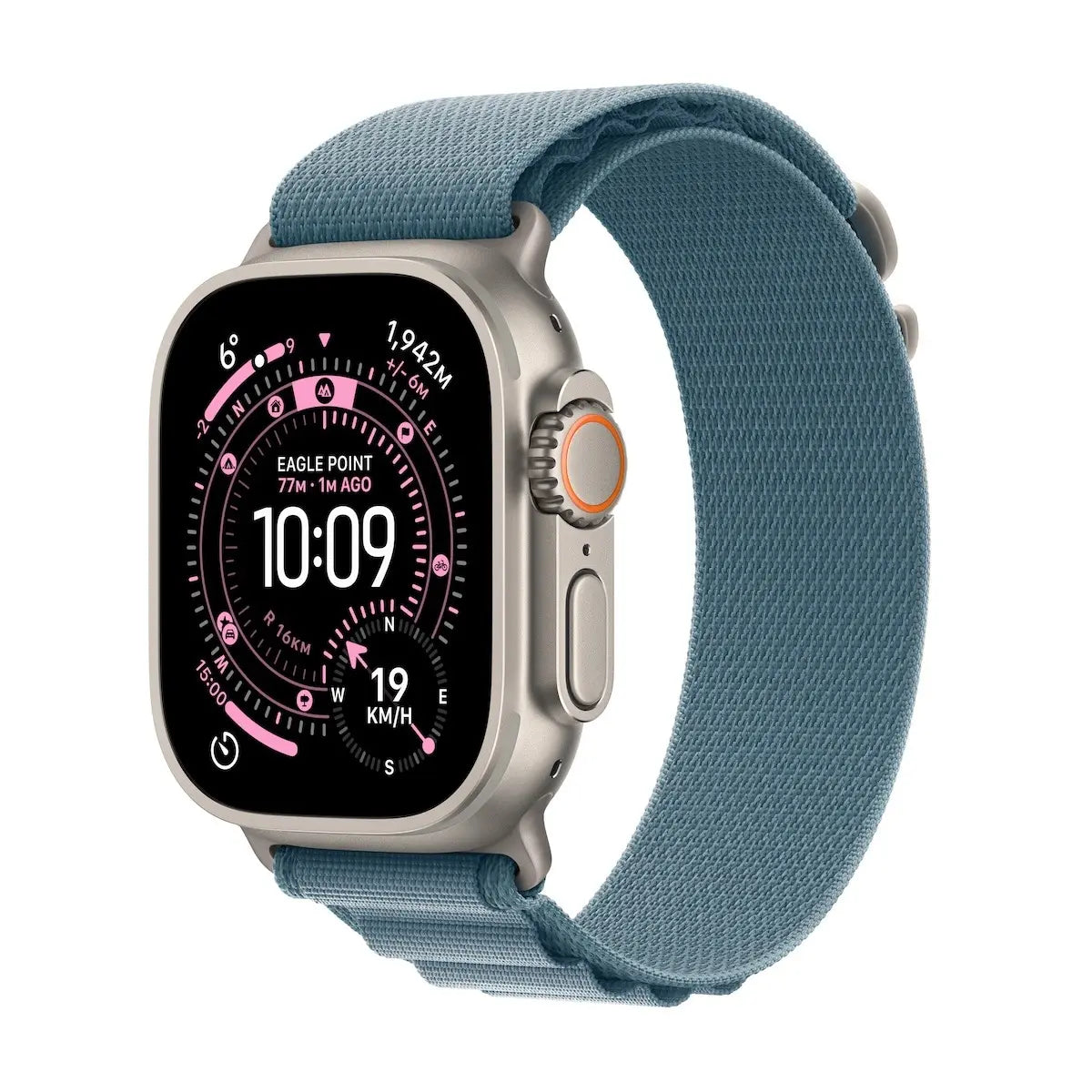 Apple Watch Ultra 3 GPS + Cellular 49mm Medium Natural Titanium Case with Light Blue Alpine Loop