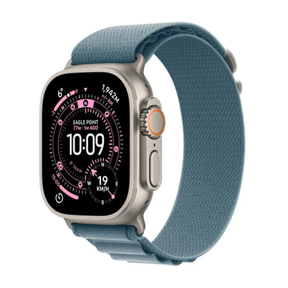 Apple Watch Ultra 3 GPS + Cellular 49mm Medium Natural Titanium Case with Light Blue Alpine Loop