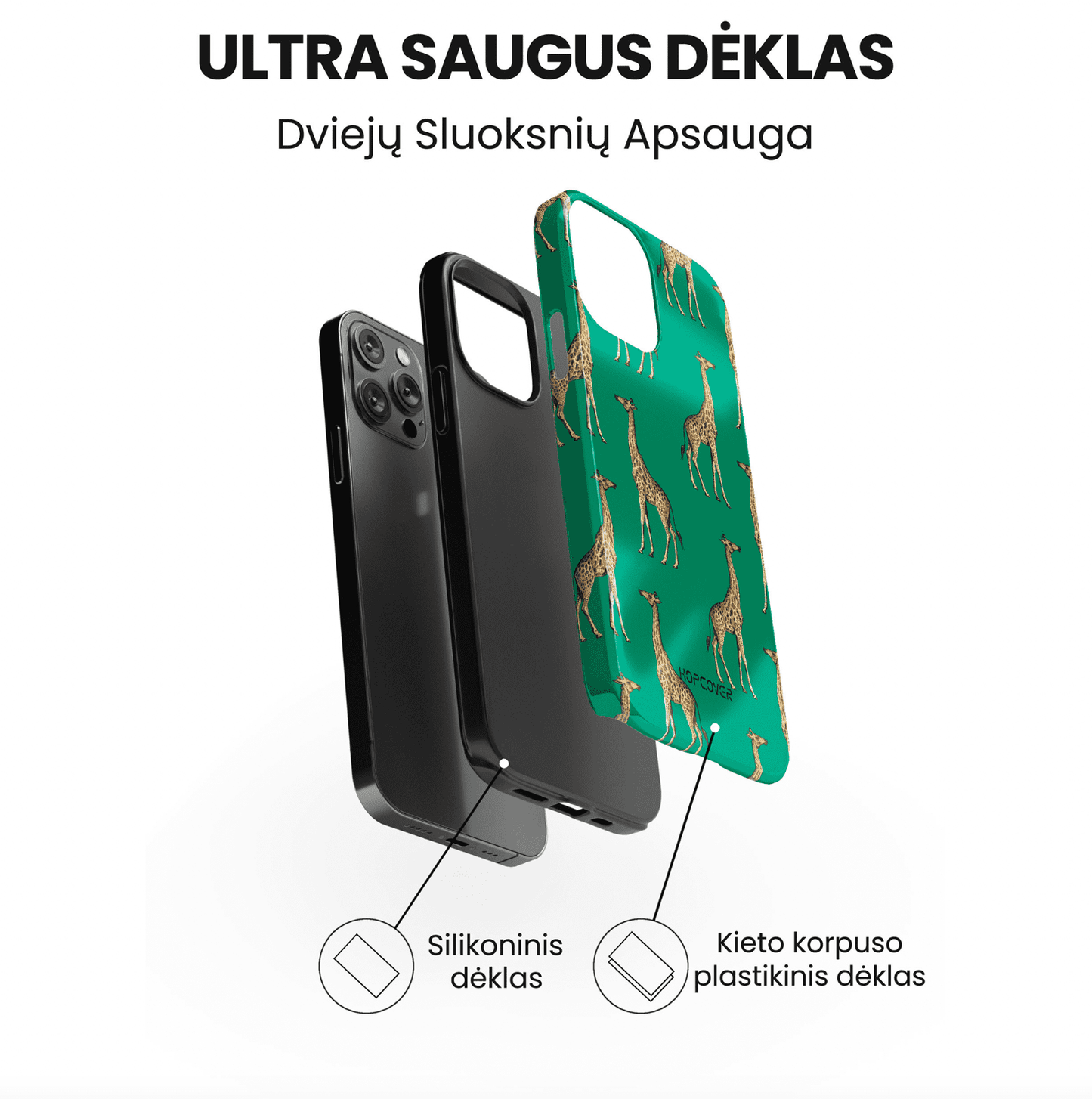 Telefono dėklas GIRAFE (Ultra Safe) Telefonų dėklai Hopcover   