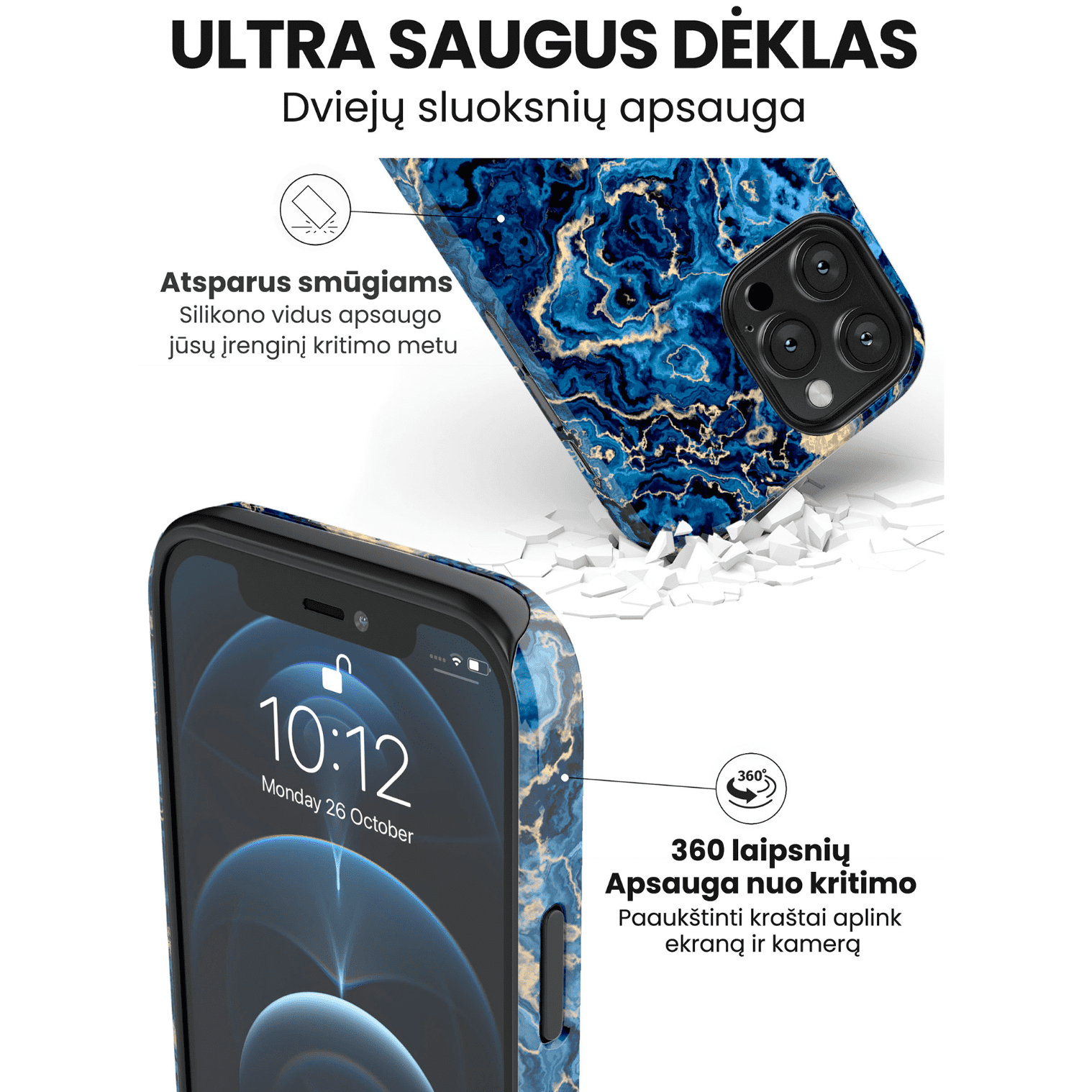 Telefono dėklas OCEAN PEARL (Ultra Safe) Telefonų dėklai Hopcover   