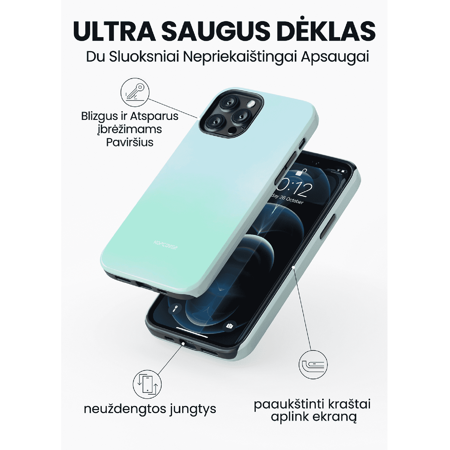 Telefono dėklas LUCIDIA (Ultra Safe) Telefonų dėklai Hopcover   