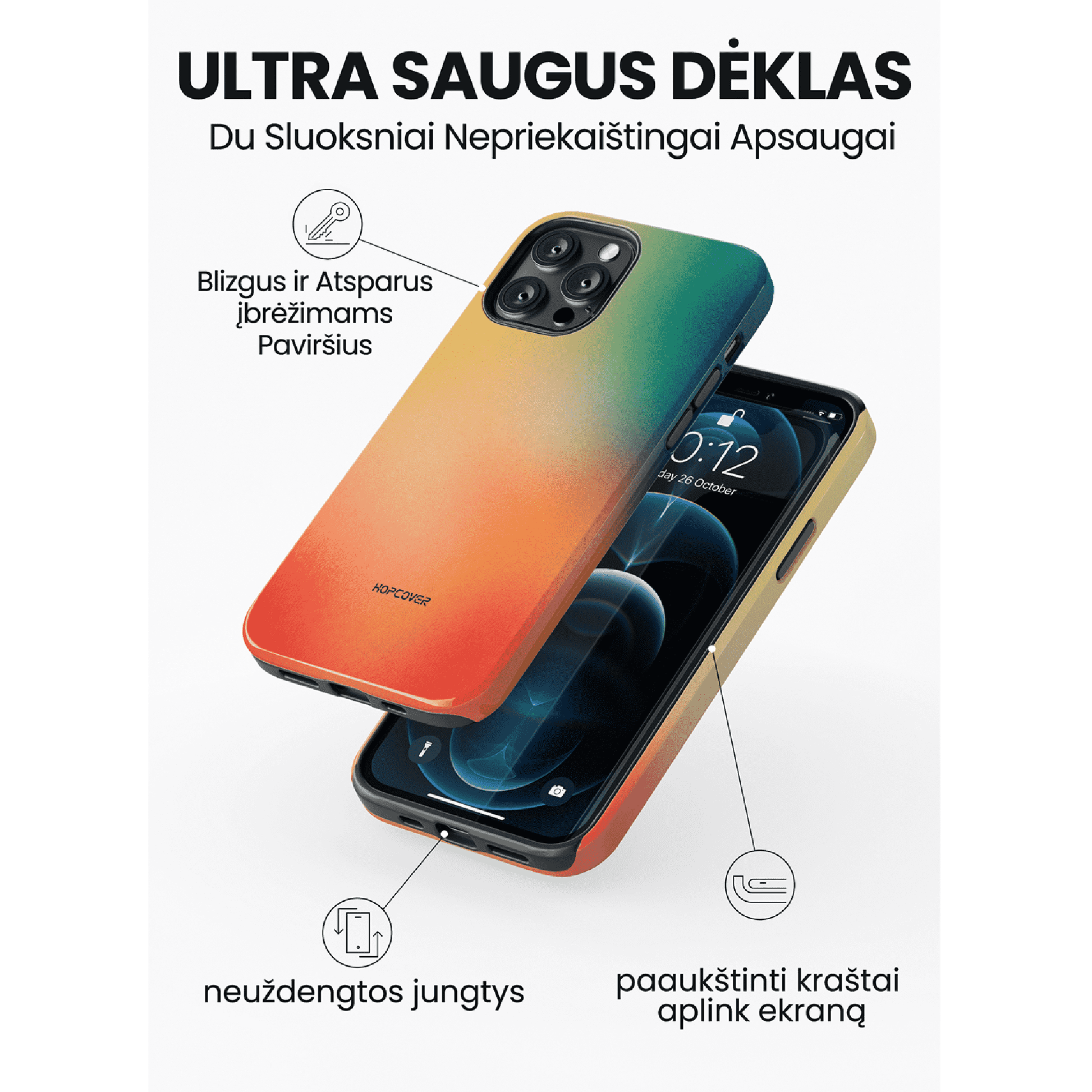 Telefono dėklas LUMINOSITY (Ultra Safe) Telefonų dėklai Hopcover   