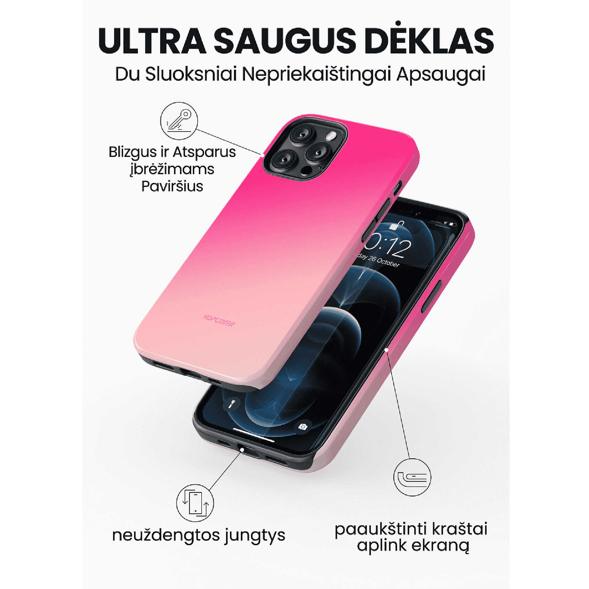 Telefono dėklas OASIS (Ultra Safe) Telefonų dėklai Hopcover   