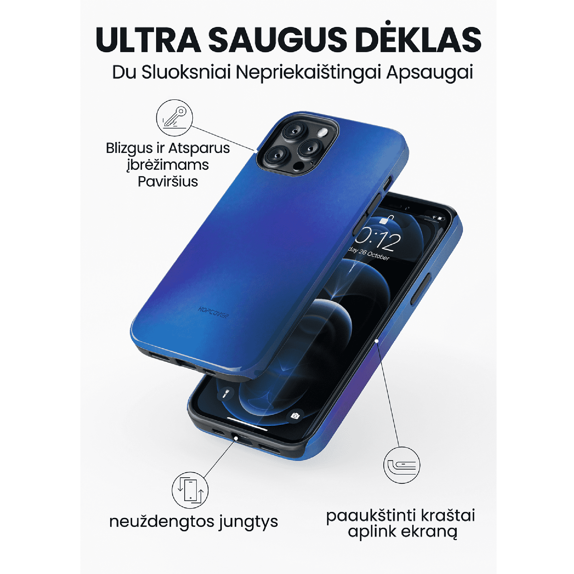 Telefono dėklas SOLACE (Ultra Safe) Telefonų dėklai Hopcover   