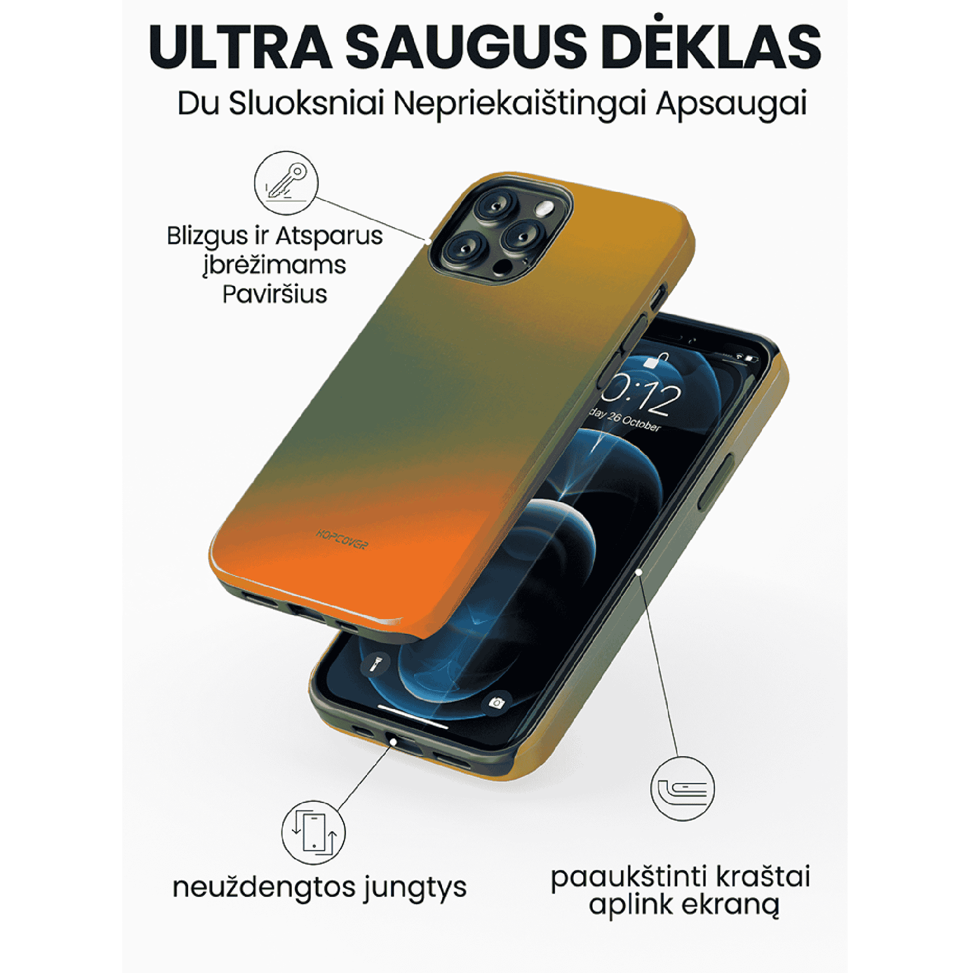 Telefono dėklas HARVEST (Ultra Safe) Telefonų dėklai Hopcover   