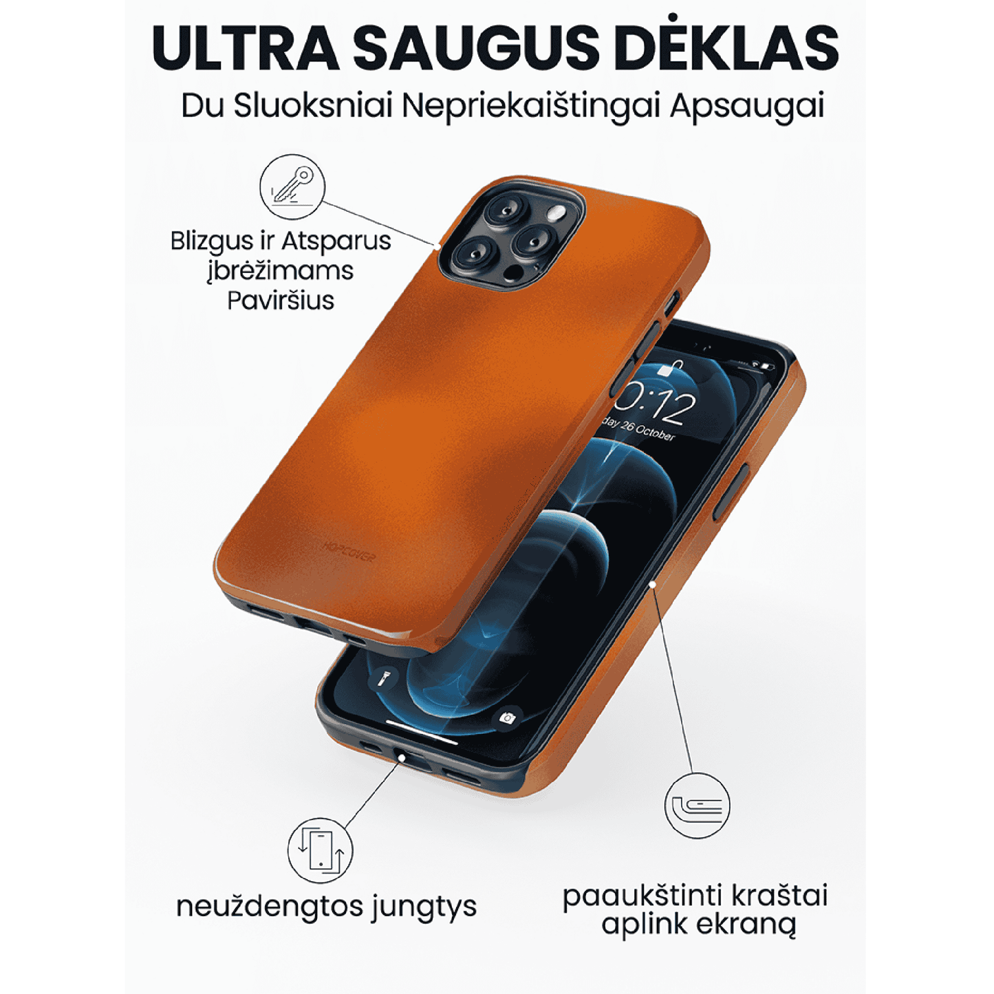 Telefono dėklas MAPLE (Ultra Safe) Telefonų dėklai Hopcover   