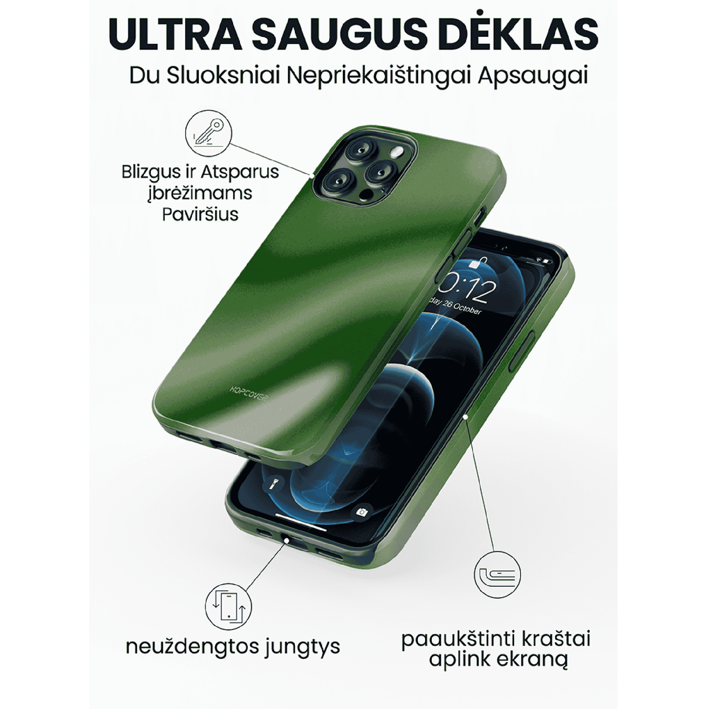 Telefono dėklas MOSS (Ultra Safe) Telefonų dėklai Hopcover   