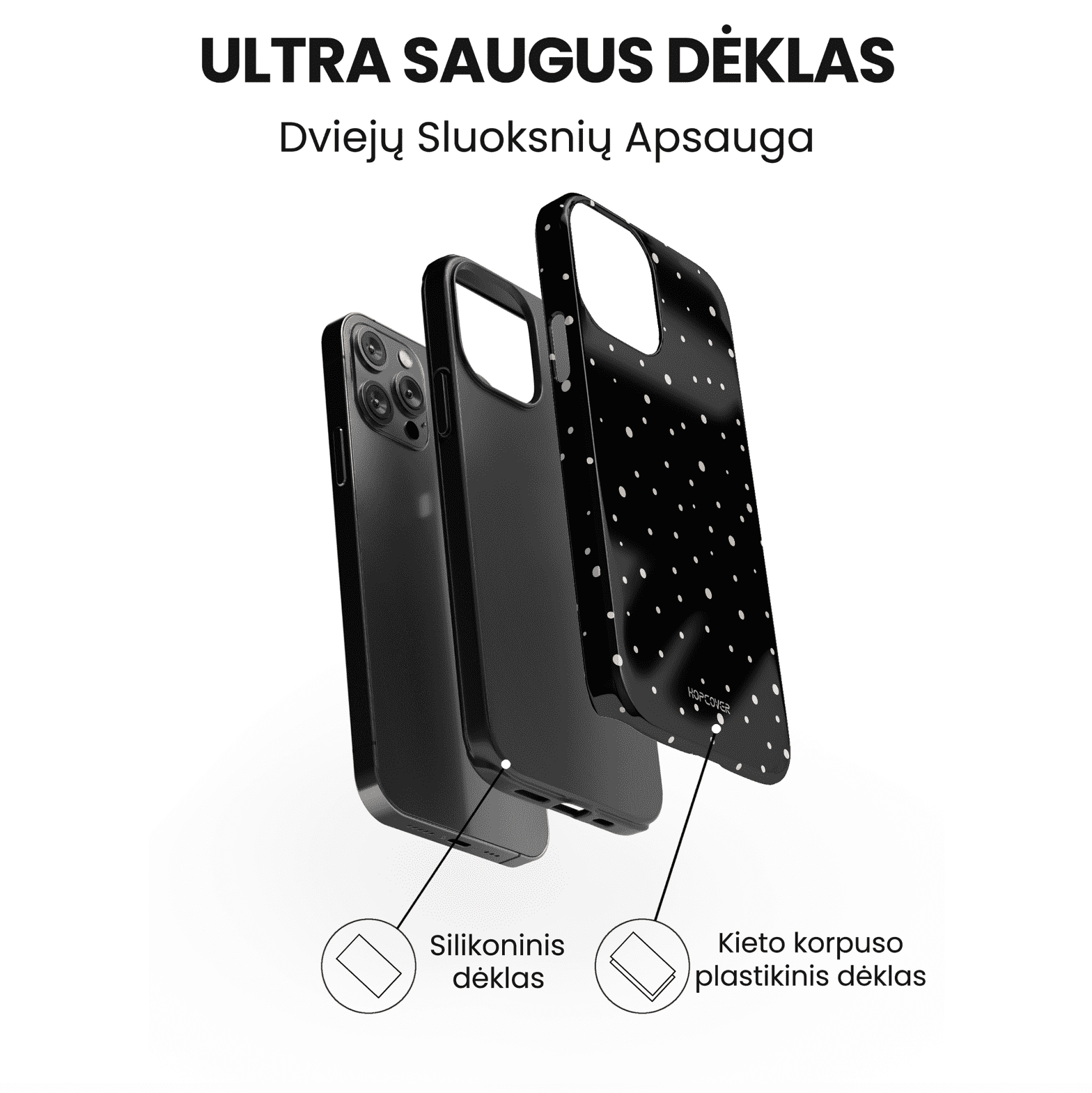 Telefono dėklas DOTS (Ultra Safe) Telefonų dėklai Hopcover   