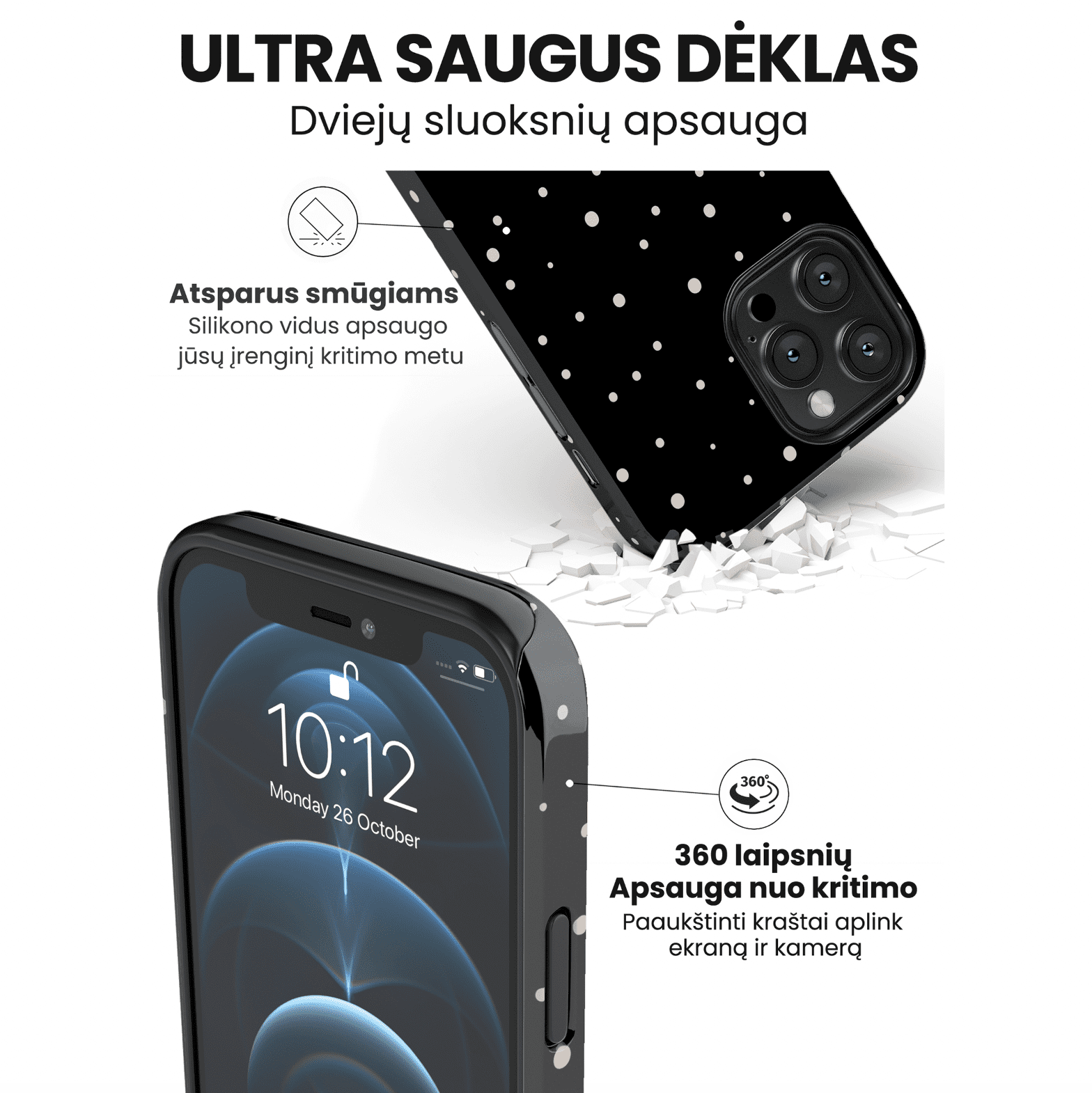 Telefono dėklas DOTS (Ultra Safe) Telefonų dėklai Hopcover   