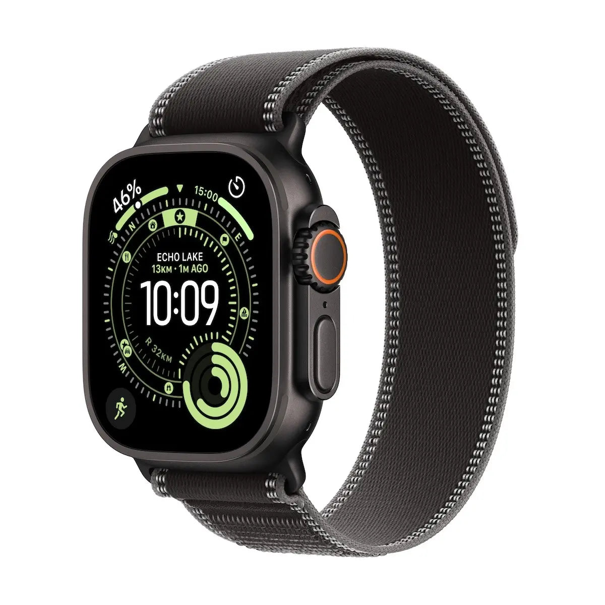 Apple Watch Ultra 3 GPS + Cellular 49mm S/M Trail Loop Black Titanium Case with Black Charcoal Trail Loop