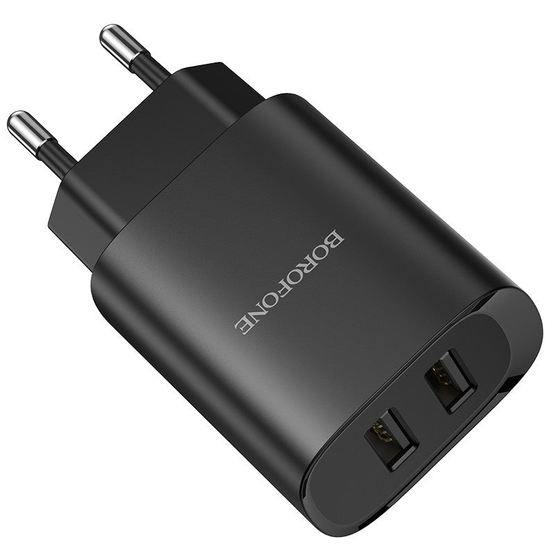 Įkroviklis Borofone BN2 2xUSB 2.1A, juodas