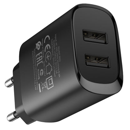 Įkroviklis Borofone BN2 2xUSB 2.1A, juodas