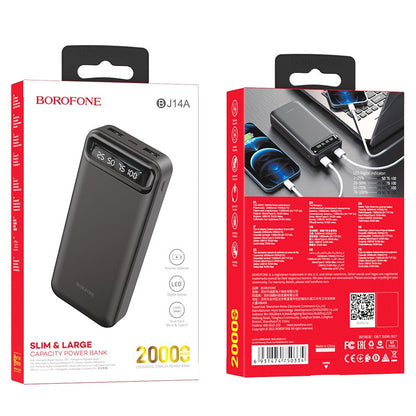 Išorinė baterija Power Bank Borofone BJ14A 2xUSB 20000mAh juoda Išorinės baterijos -   