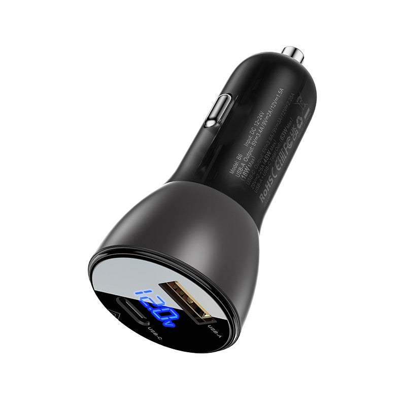 Automobilinis įkroviklis Acefast B6 63W USB-A+USB-C juodas Automobiliniai įkrovikliai -   