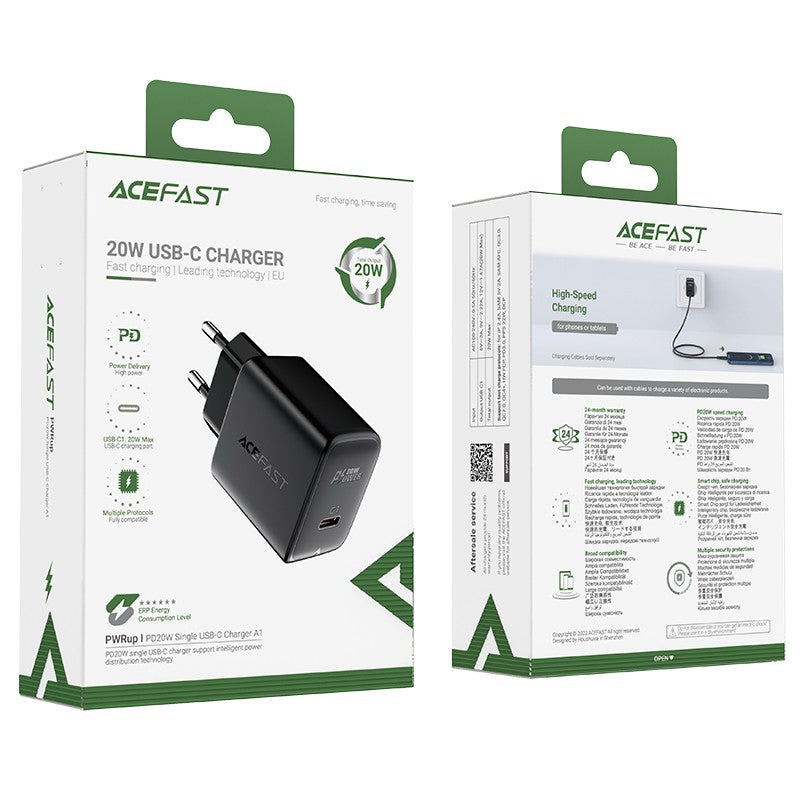 Įkroviklis Acefast A1 PD20W USB-C juodas
