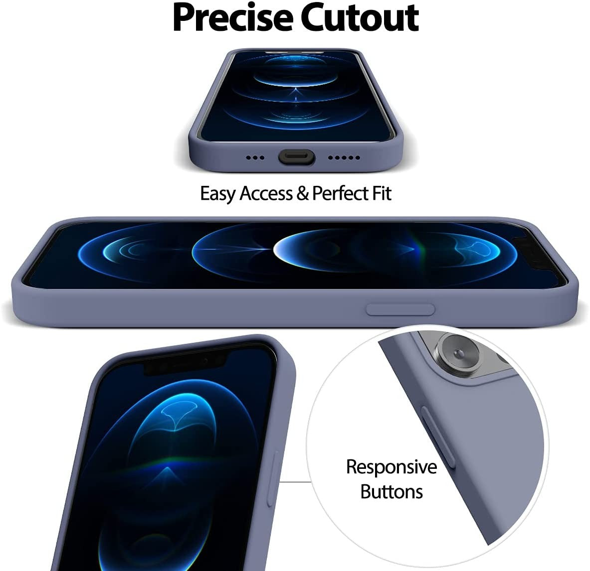 Dėklas Mercury Silicone Case Apple iPhone 13 Pro Max levandos pilka Telefonų dėklai -   