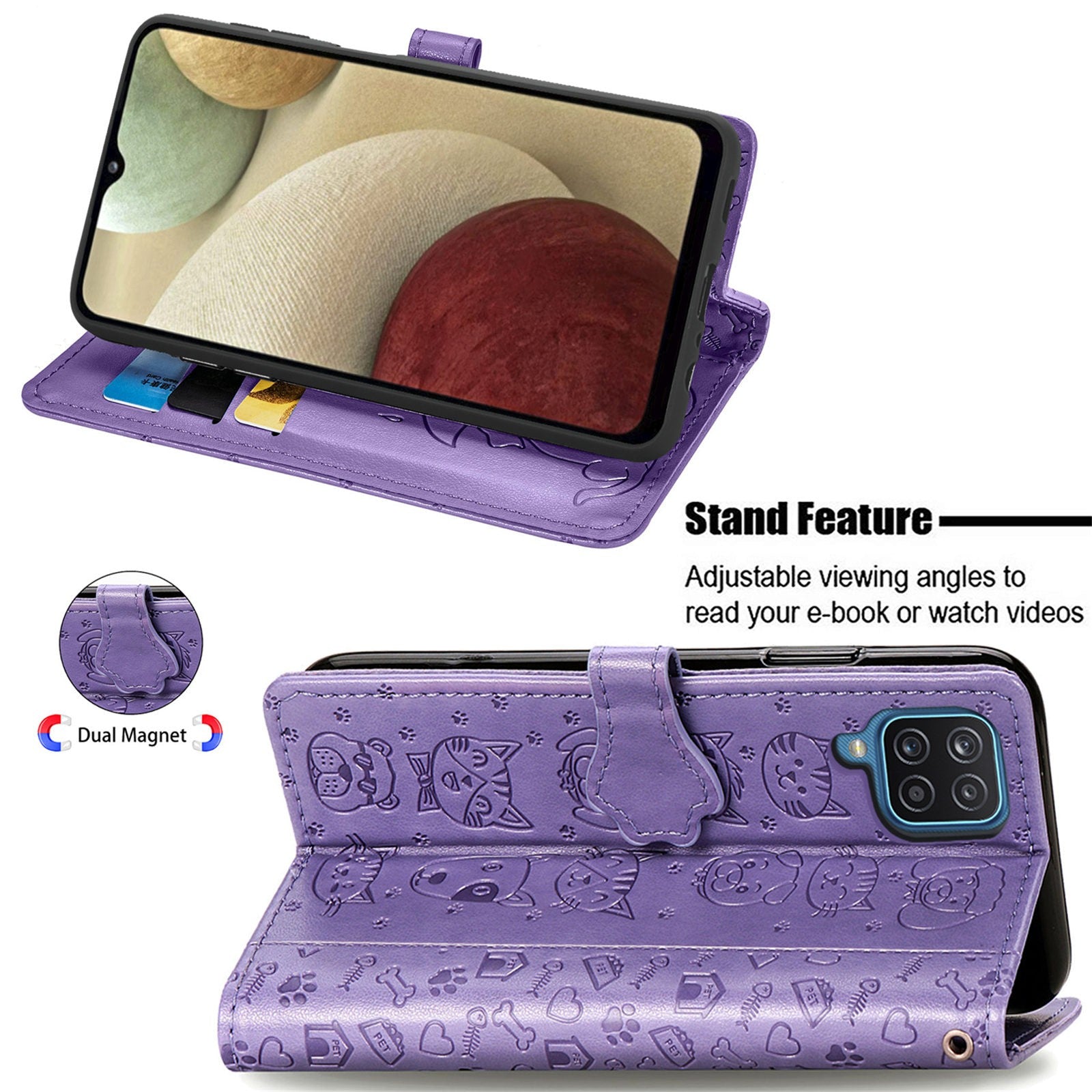 Dėklas Cat-Dog Samsung A346 A34 5G violetinis Telefonų dėklai -   