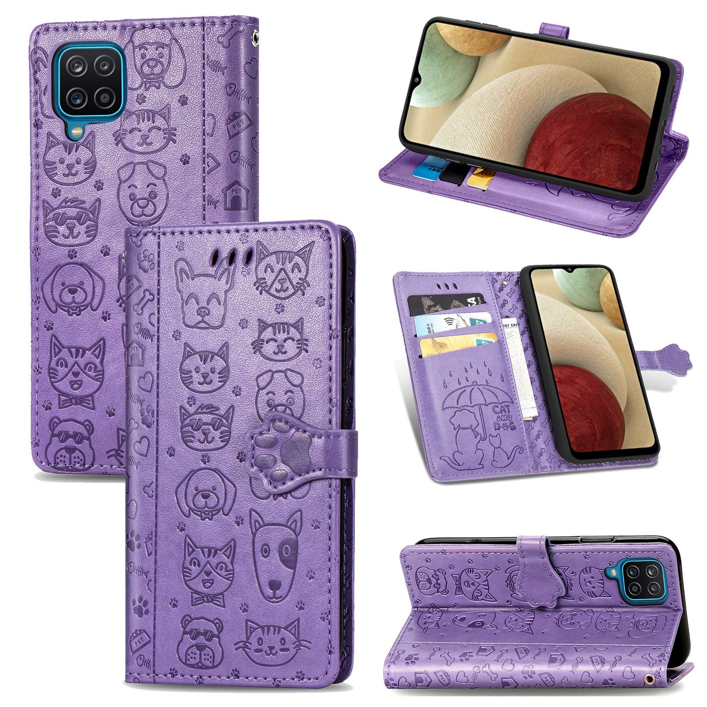 Dėklas Cat-Dog Samsung A346 A34 5G violetinis Telefonų dėklai -   