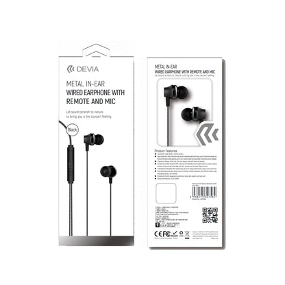 Ausinės Devia Metal In-Ear 3,5mm juodos Ausinės -   