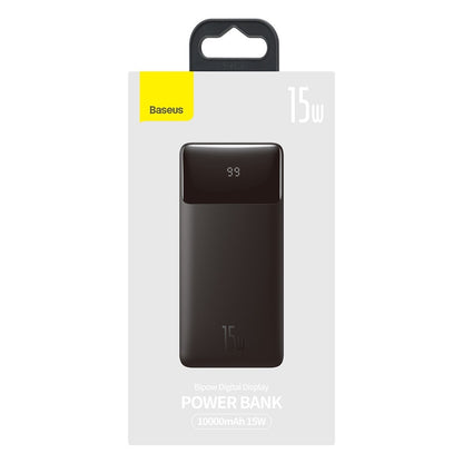 Išorinė baterija Power Bank Baseus Bipow Type-C PD+2xQuick Charge 3.0 15W 10000mAh su ekranu juoda PPBD050001 Išorinės baterijos -   