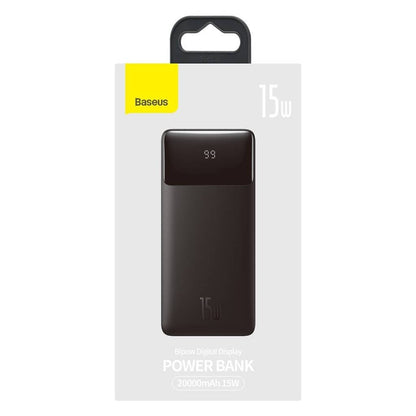 Išorinė baterija Power Bank Baseus Bipow Type-C PD+2xQuick Charge 3.0 15W 20000mAh su ekranu juoda PPBD050101 Išorinės baterijos -   