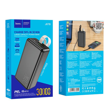 Išorinė baterija Power Bank Hoco J87B PD20W+QC3.0 30000mAh juodas Išorinės baterijos -   