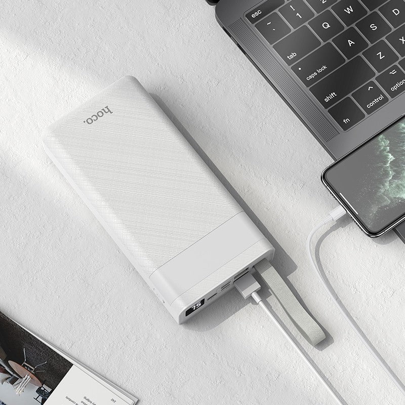 Išorinė baterija Power Bank Hoco J73 2A 30000mAh balta Išorinės baterijos -   