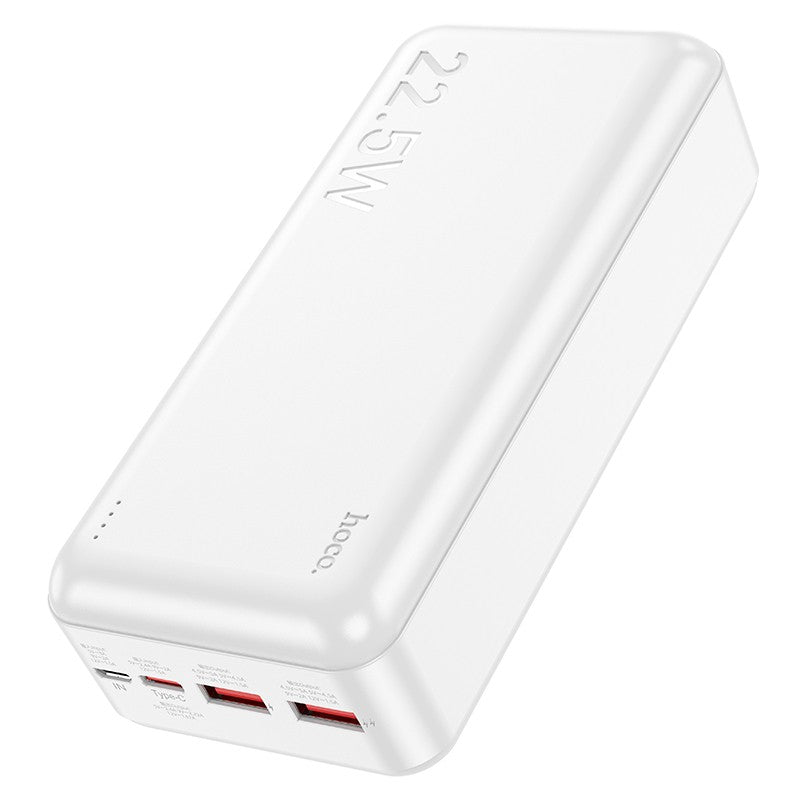 Išorinė baterija Power Bank Hoco J101B PD 20W+Quick Charge 3.0 22.5W 30000mAh baltas Išorinės baterijos -   