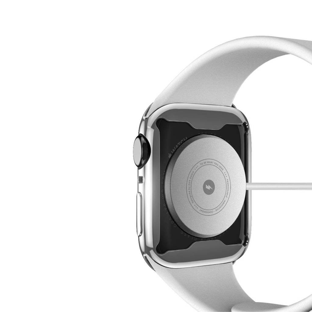 LCD apsauginis stikliukas/dėklas Dux Ducis Samo Apple Watch 44mm sidabrinis