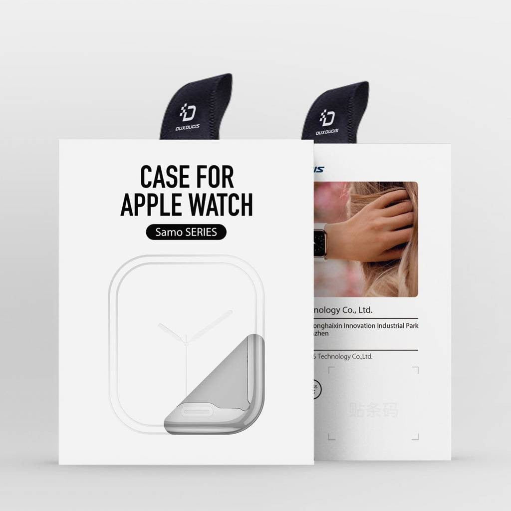 LCD apsauginis stikliukas/dėklas Dux Ducis Samo Apple Watch 44mm sidabrinis