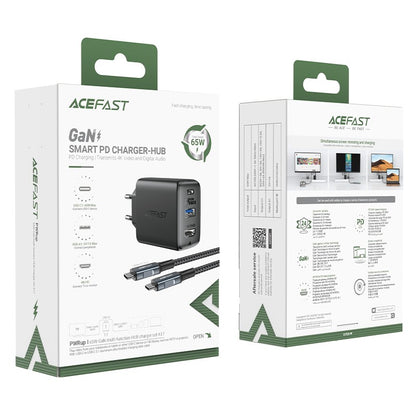 Įkroviklis Acefast A17 65W GaN Multi-function HUB Type-C/USB-A/HDMI juodas