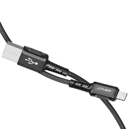 USB kabelis Acefast C1-02 MFi USB-A to Lightning 1.2m juodas