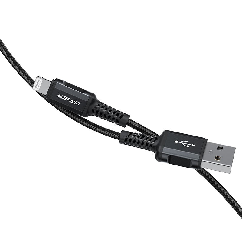 USB kabelis Acefast C4-02 MFi USB-A to Lightning 1.8m juodas