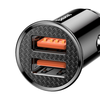 Automobilinis įkroviklis Baseus Circular 30W 2xUSB-A juodas CCALL-YD01 Automobiliniai įkrovikliai -   